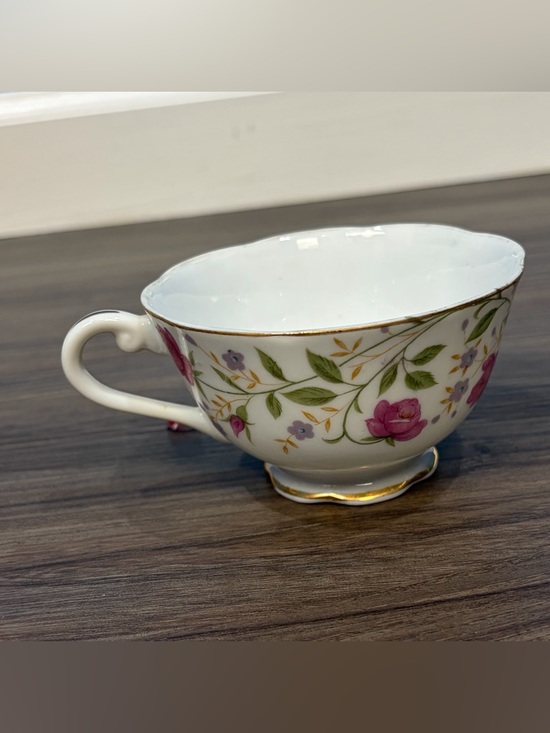 Lefton Other - Vintage Lefton Hand Painted Replacement Tea Cup 5804R Pink Purple Flowers
